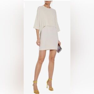 Stella McCartney Krista Cape-Effect Fringed Mini Dress in white viscose-40